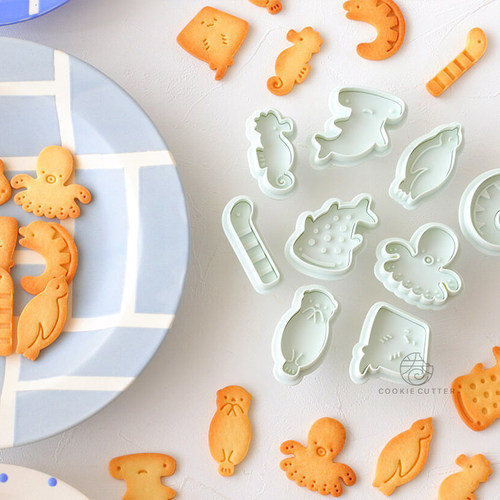 日本COTTA正品新款海洋系列饼干模具网红亲子烘焙diy按压式包邮-图2