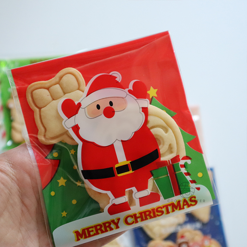 人气新款圣诞节包装袋 韩式卡通花样零食饼干糖霜OPP自粘包装袋 - 图1