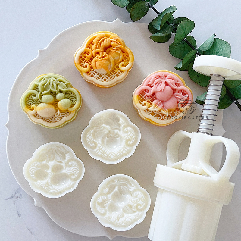 50g75g柿柿如意中秋月饼模具新品葫芦广式流心绿豆糕点冰皮烘焙模 - 图0