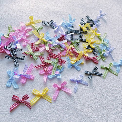 7mm格子带手打蝴蝶结半成品 手工diy应援扇棒装饰材料配件F330 - 图3