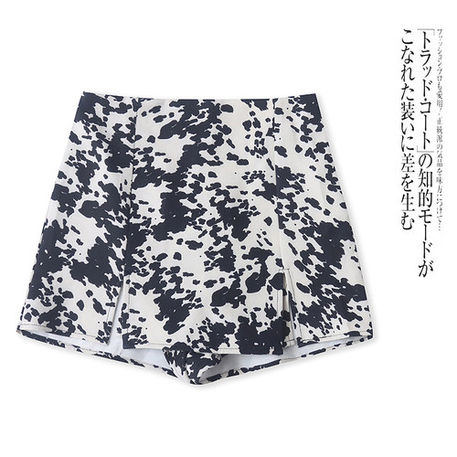 J9642外贸欧美女装包臀裙裤春夏新款高腰修身显瘦时尚阔腿短裤 - 图0