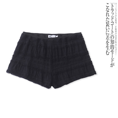 C8895外贸欧美单女士短裤夏季新款松紧腰蕾丝花边防走光打底裤 - 图0