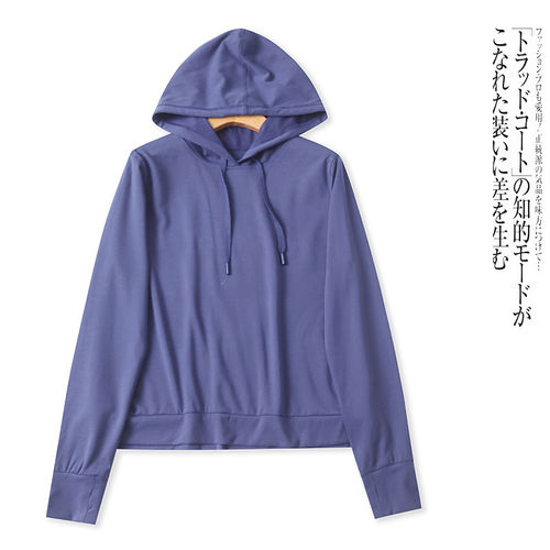 G4529外贸欧美单女士卫衣春季新款连帽宽松休闲百搭时尚纯色上衣 - 图3