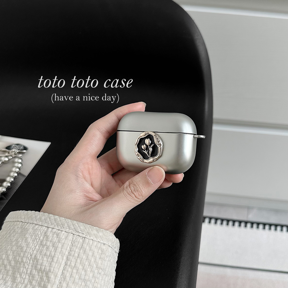 ins小众复古郁金香银色斜跨Airpods pro保护套适用苹果2代新款Airpods3代链条耳机套pro2高级感