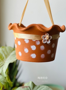 纯手工红陶组合雪人花盆室内阳台