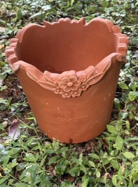 陶语花田·手工款红陶裁边陶土花盆·阳台花园庭院花卉花器