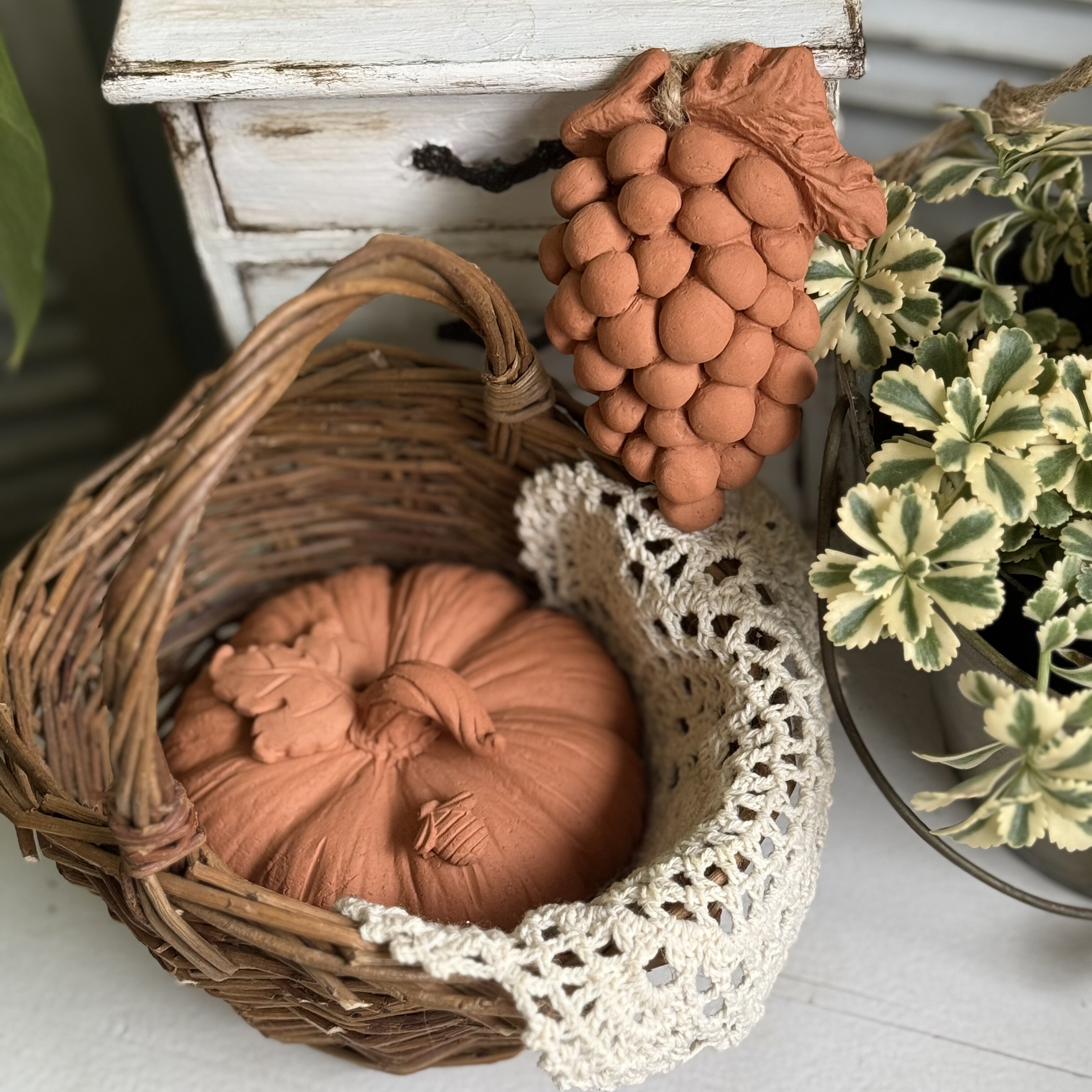 红陶南瓜葡萄摆件复古做旧多肉绿植盆红陶花盆摆件杂货,淘宝优惠券,粉丝福利购,淘宝优惠卷