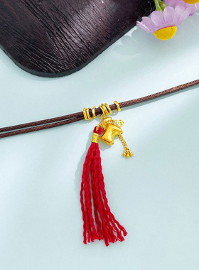 黄金古法马上有钱手链项链女新款999足金手工编礼物送女友新年