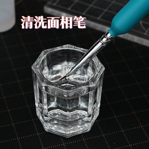 【琥珀川】搭配面相笔 迷你水晶涮笔杯 请看好尺寸！！非常小！！ - 图2