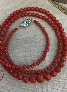 七宝珊瑚：服饰百搭新品圆珠塔链 尺寸3.0～6.6mm 重10.7克