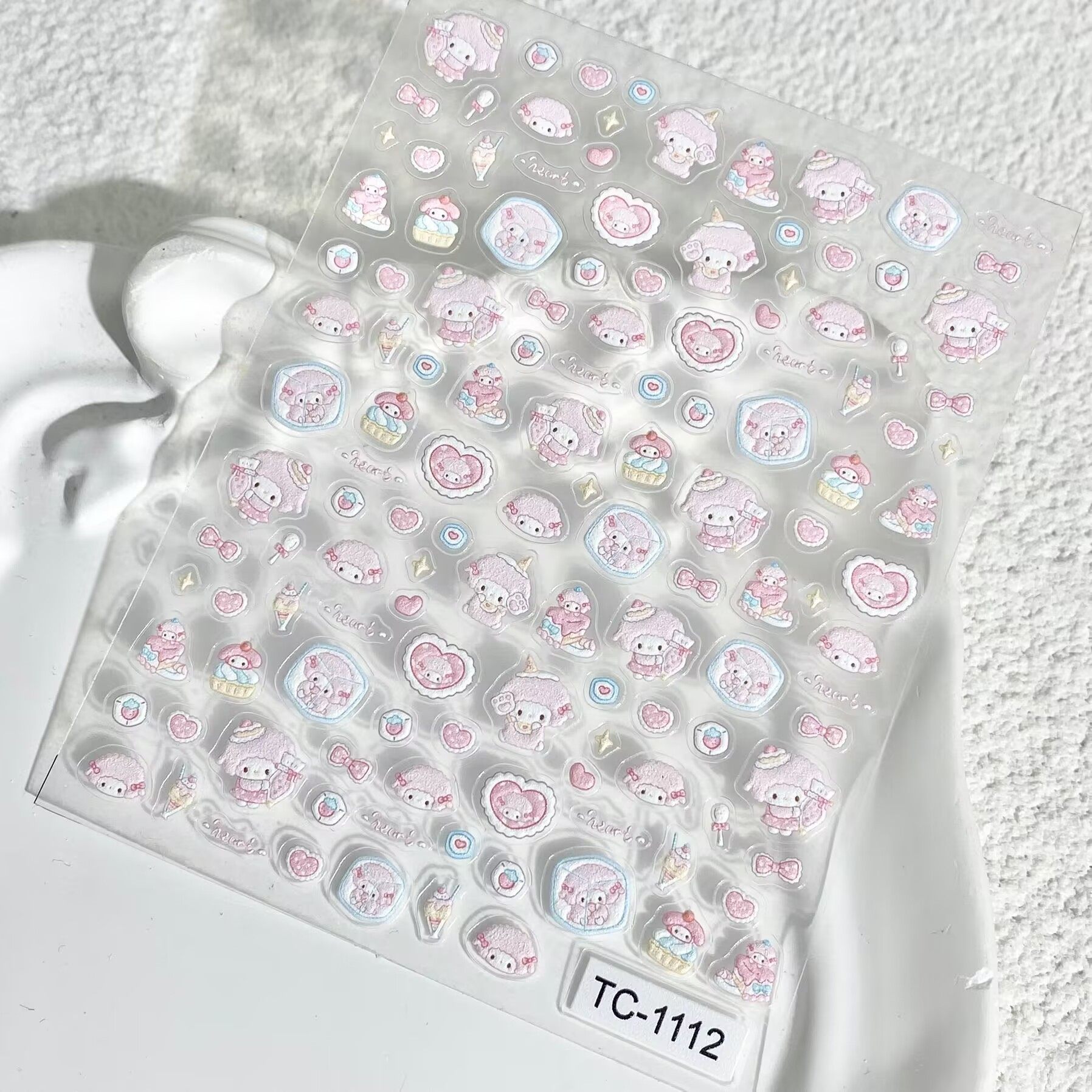 可爱三丽鸥皮安诺piano小羊浮雕美甲贴纸少女心手机壳diy装饰贴,淘宝优惠券,粉丝福利购,淘宝优惠卷