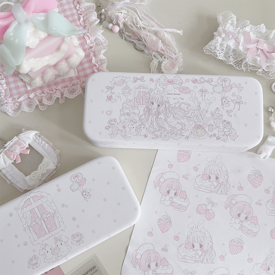 小叽茶话会少女原创设计眼镜盒眼镜布粉色可爱近视收纳盒子小天使,淘宝优惠券,粉丝福利购,淘宝优惠卷