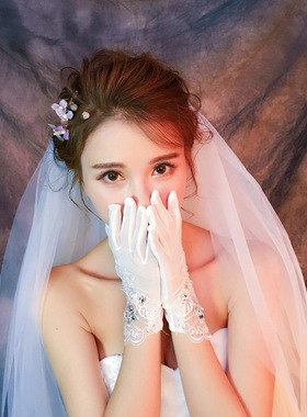 婚庆手套新娘婚纱礼服精美钻饰