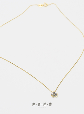 弥音原作925纯银镀金女花朵项链