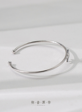 弥音原作简约女S925纯银开口手镯