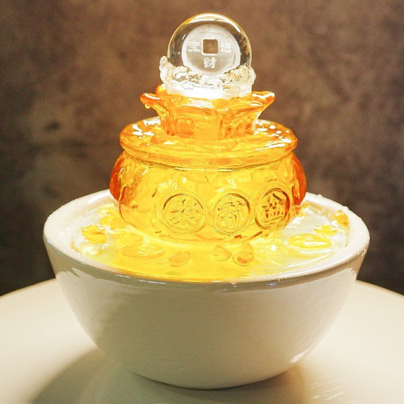 转球招财流水喷泉办公室玄关风水轮转运球客厅桌面生财装饰摆件小,淘宝优惠券,粉丝福利购,淘宝优惠卷