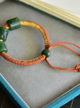 天然和田玉纯手工编制多宝手链