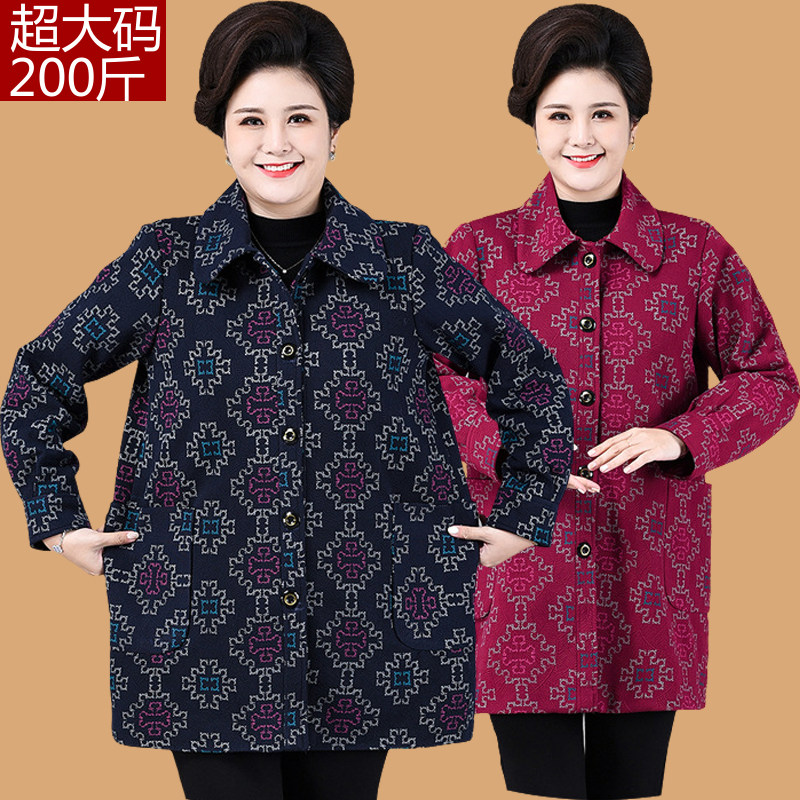 老年人外套女胖妈妈春秋装上衣特加肥加大码老太太奶奶200斤风衣,淘宝优惠券,粉丝福利购,淘宝优惠卷
