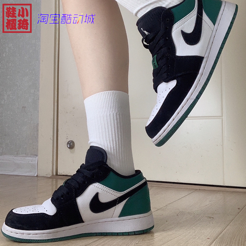 【小琦鞋柜】Air Jordan 1Low AJ1黑绿脚趾低帮篮球鞋 553560-113-图0