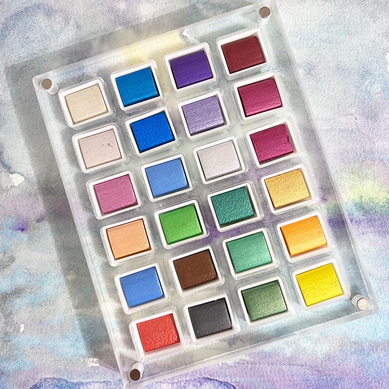 水彩颜料分装盒透明亚克力调色盒迷你便携颜料盒梵高温莎史明克,淘宝优惠券,粉丝福利购,淘宝优惠卷