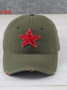 ins潮白色红星户外遮阳棒球帽