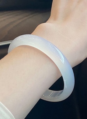 镯古风少女镯温柔手镯浅绿粉黛女年轻白纯天然佳人闺蜜叮当女款平