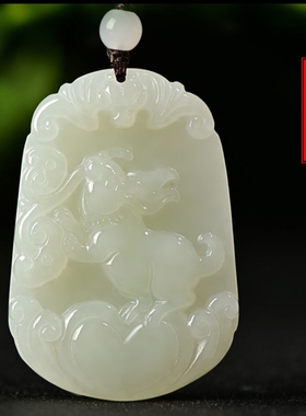 中鼠牛虎号龙蛇生肖属相猴鸡坠和田玉牌吊猪项链兔文殊马羊守护狗