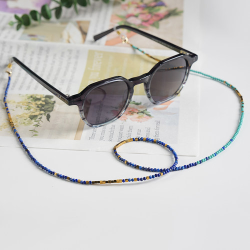 青金石绿松渐变波西米亚风眼镜链口罩耳机防丢简约个性挂脖绳 - 图1