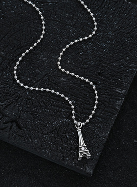 精致复古巴黎埃菲尔铁塔吊坠项链女ins时尚小众感锁骨链配饰