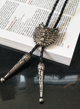 皮绳项链男方佑发型师潮男韩版