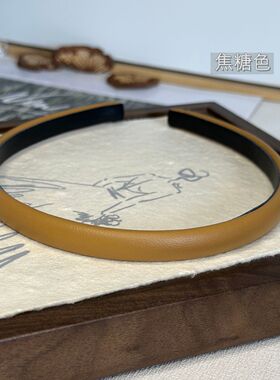 焦糖真皮1cm细发箍百搭新款