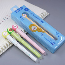 Point stone erasable monarch new double-head thermo-sensitive erasable ink sack pen primary school pupil cute cartoon heat erasable pen