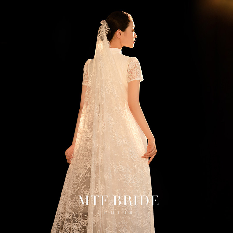 满庭芳白色旗袍2020年新款轻敬酒服 满庭芳旗袍