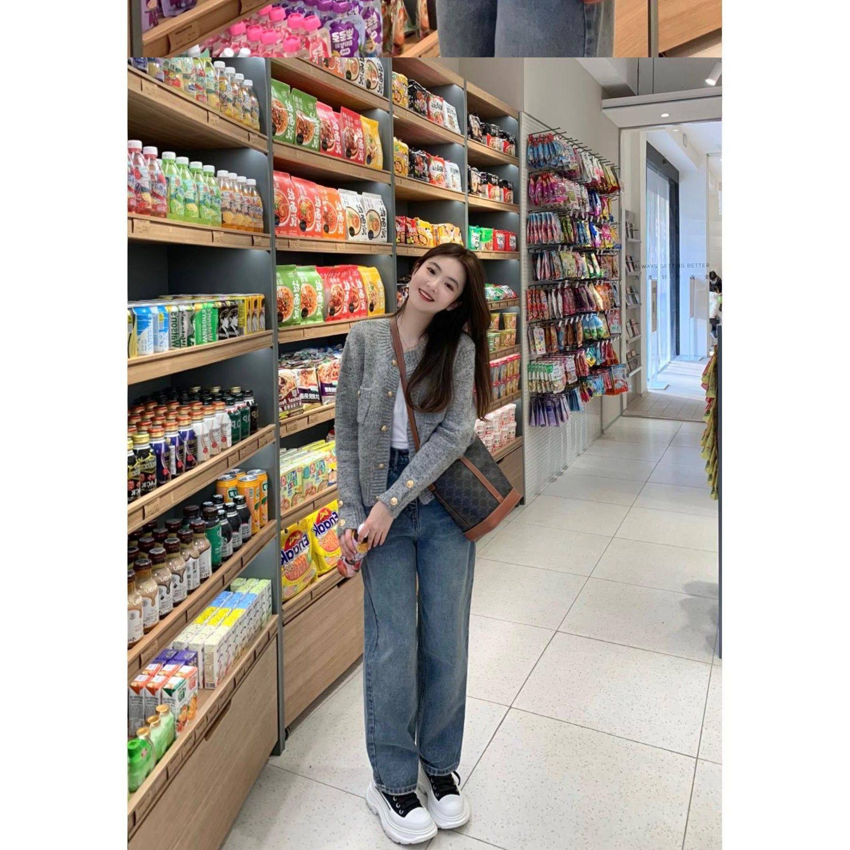 春秋新款灰色小香风软糯针织毛衣开衫外套女宽松慵懒风高级感,淘宝优惠券,粉丝福利购,淘宝优惠卷