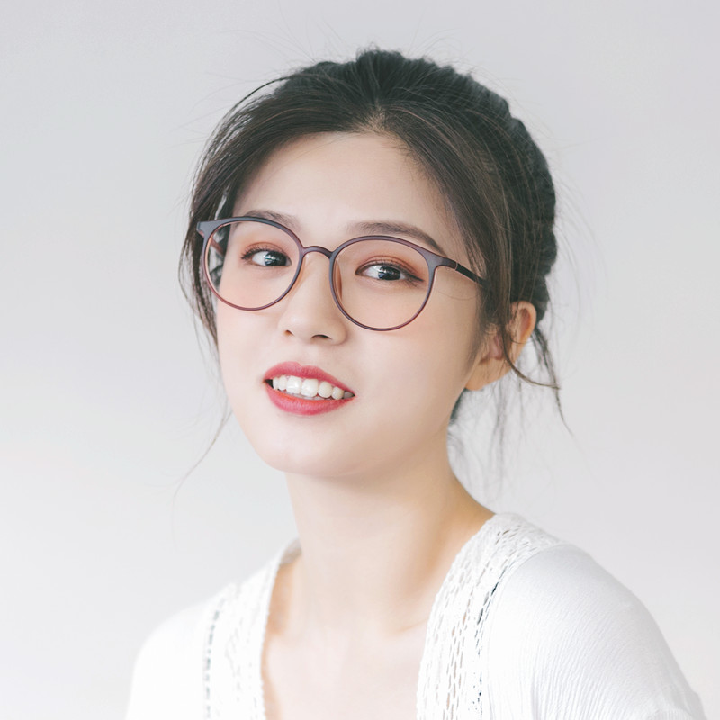 韩国超轻tr90复古圆框女款近视眼睛架素颜眼镜可配大圆脸磨砂板材 - 图2