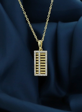 金算盘项链加长款女锁骨链200斤胖妹大码镶钻款个性钛钢保色