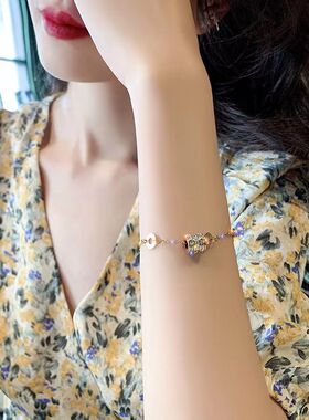 加长手链女钛钢镶钻大号胖妹