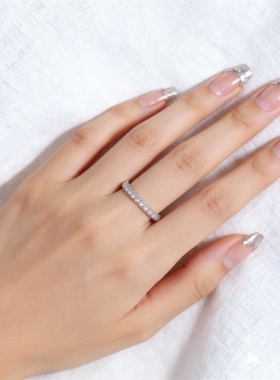 200斤胖妹女戒指大码大号加宽2.5毫米单排钻合金粗手简单小钻戒