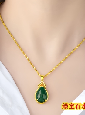 katilove沙金水滴红宝石锁骨链礼