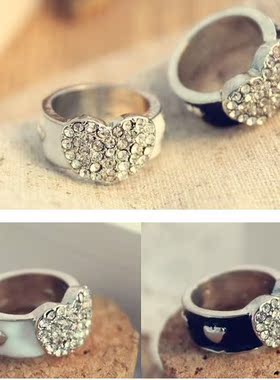 韩版爱心满钻时尚风戒指