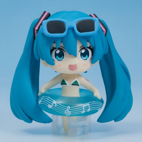 万代 日本正版 初音未来 镜音双子 巡音 一起玩水 泳装 手办 扭蛋 - 图0