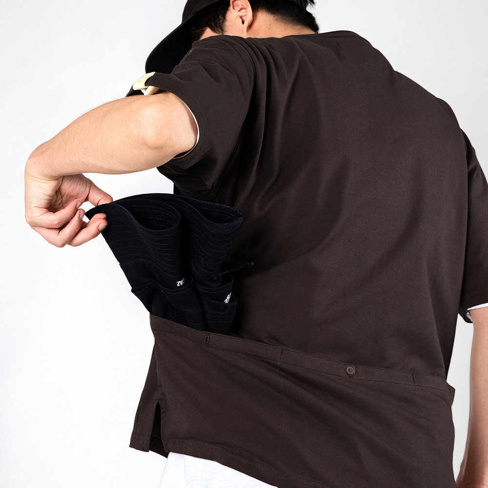 Tmcaz Ss深褐色半甲胄设计拼接多口袋宽松短袖t恤山系工装风tee 物联网设备 物联网传感器 智能家居及智能设备商城