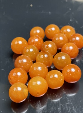 和田玉卡11.5mm圆珠红沁糖珠量大从优珠圆玉润无裂单珠散珠串珠