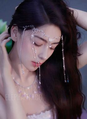 原创设计手工流苏纱花仙美羽毛串珠新娘头花婚礼配饰影楼跟妆