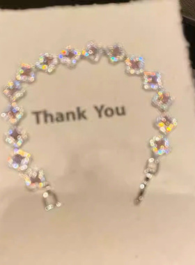 富家千金感爆闪粉色四叶草锆石手链女春夏韩系新款高颜值显白手