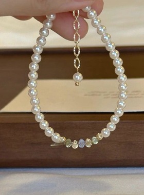 高颜值小红书同款串珠高亮珍珠彩色爆闪精致仙女风手链批发