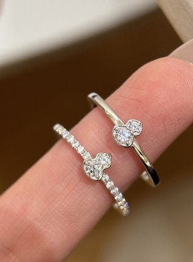 简约小巧闪钻葫芦戒指女小众个性独特设计感ins风时尚百搭指环戒