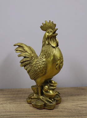 铜公鸡摆件纯铜福鸡安宅工艺品