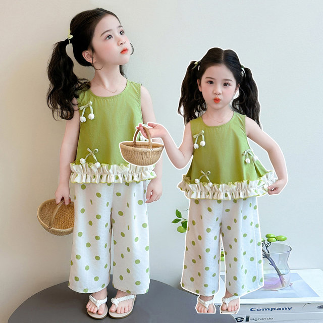Mint Mambo Girls Suit ແບບ Summer ຊຸດສອງສິ້ນ