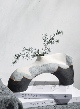 陶瓷花瓶现代简约干花鲜花插花花器高档样板房摆件家居软装饰品